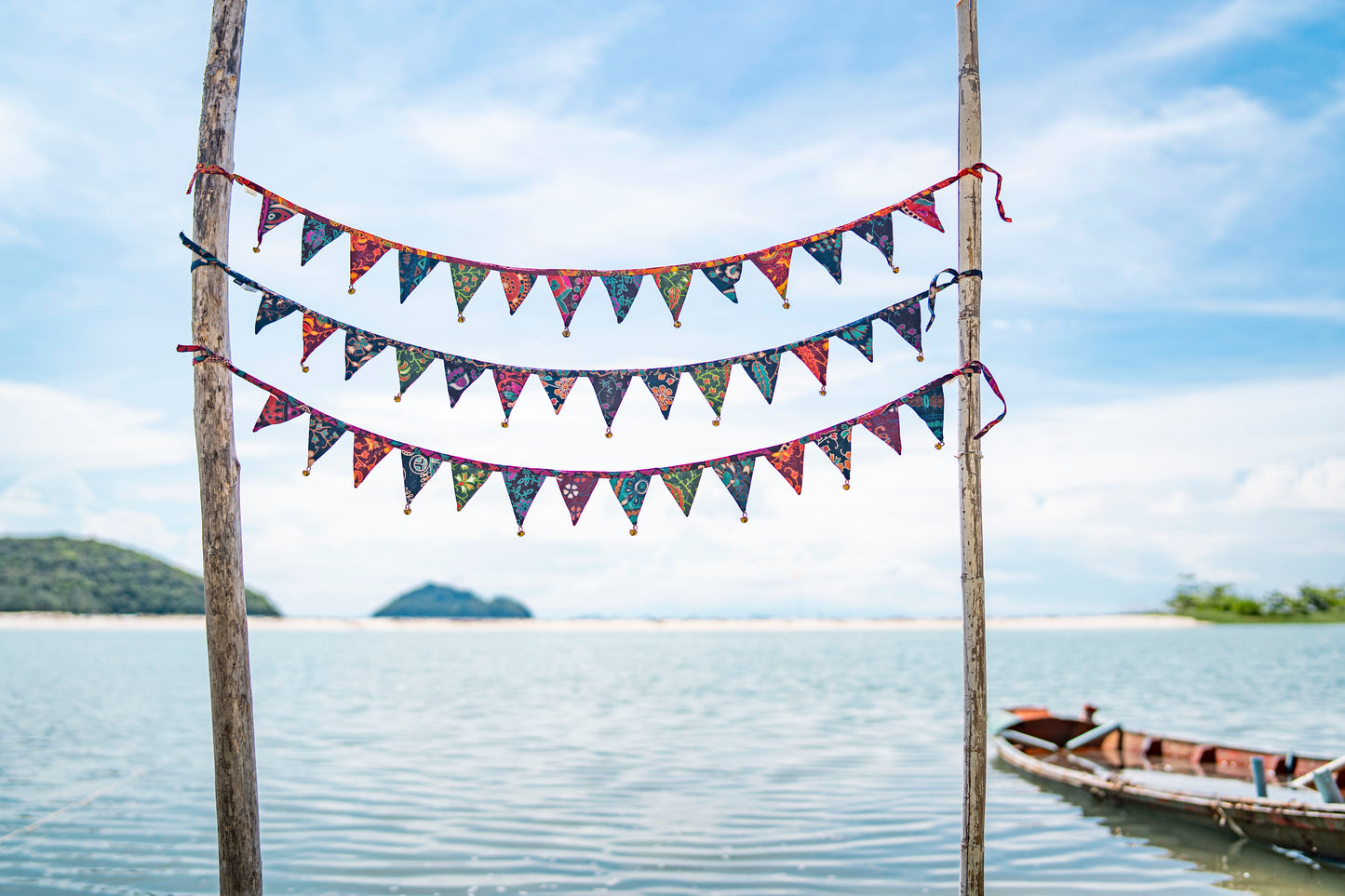 Mini mandala bunting colorful with bells