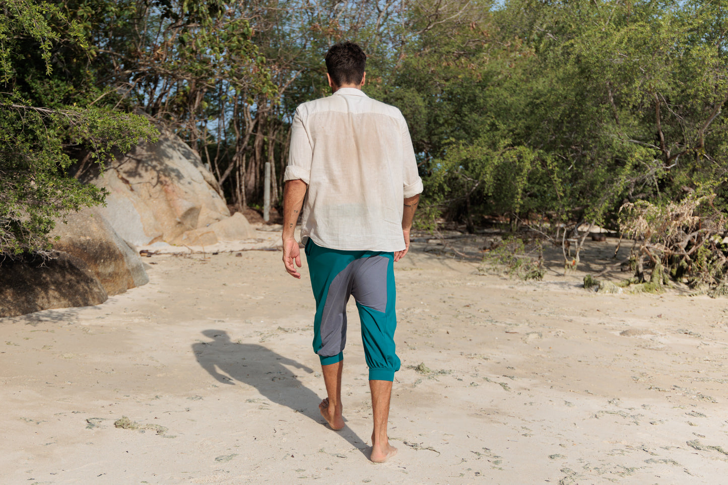 Men's 3/4 pants in brown/black