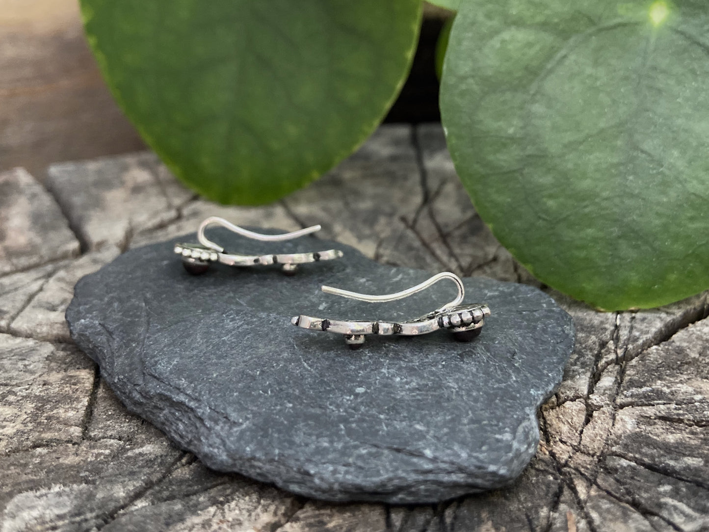 Earclimber earrings with freshwater pearls made of silver