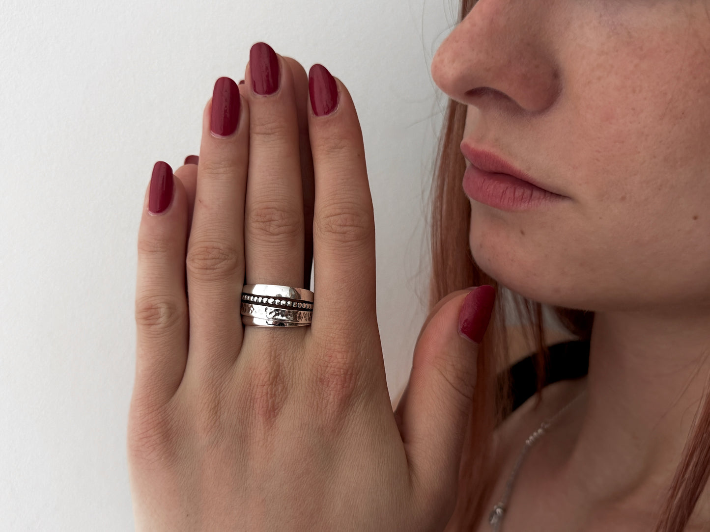 playful ring decorated with silver dots