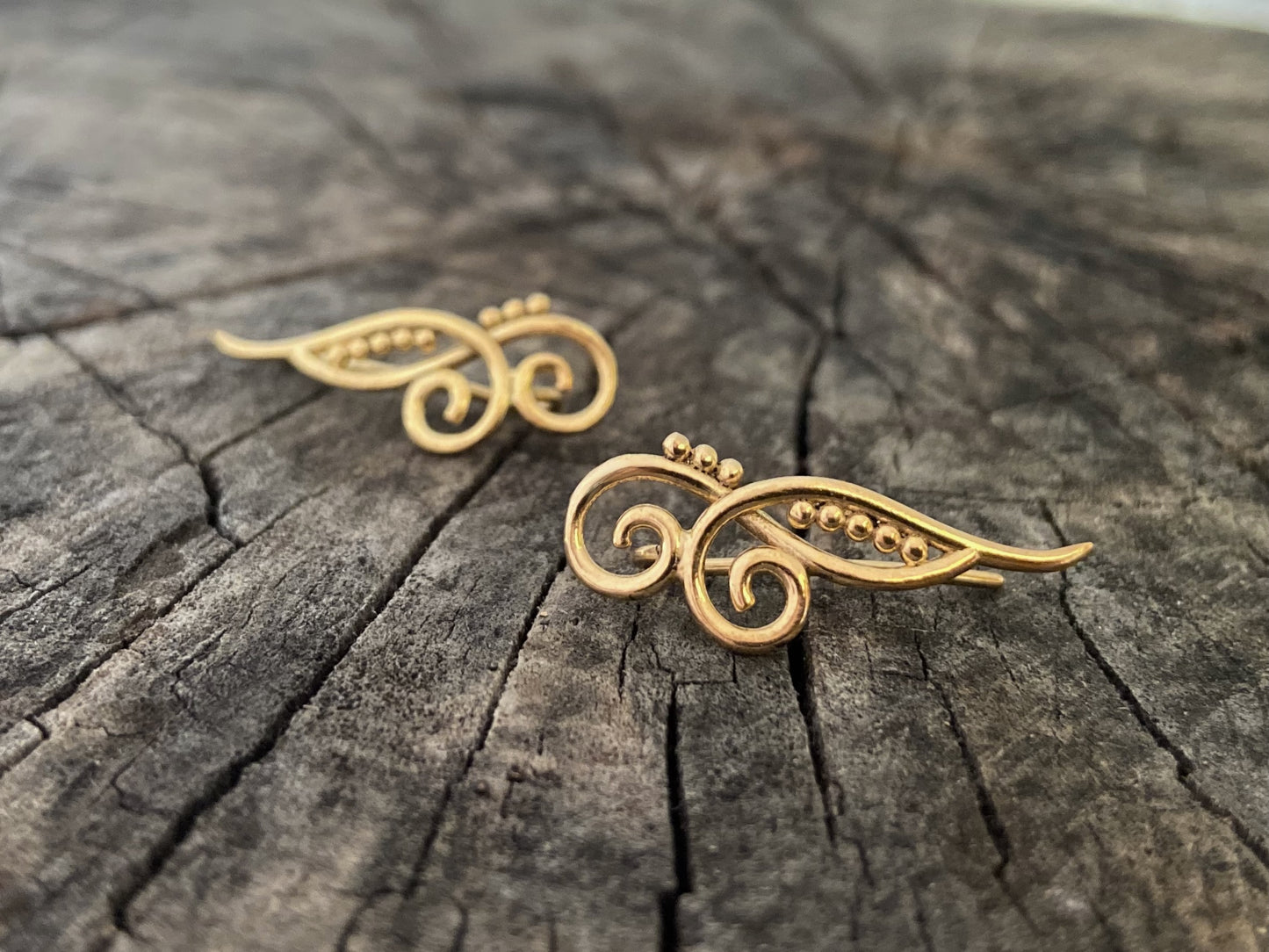 Earclimber Ohrringe zwei Spiralen aus Silber