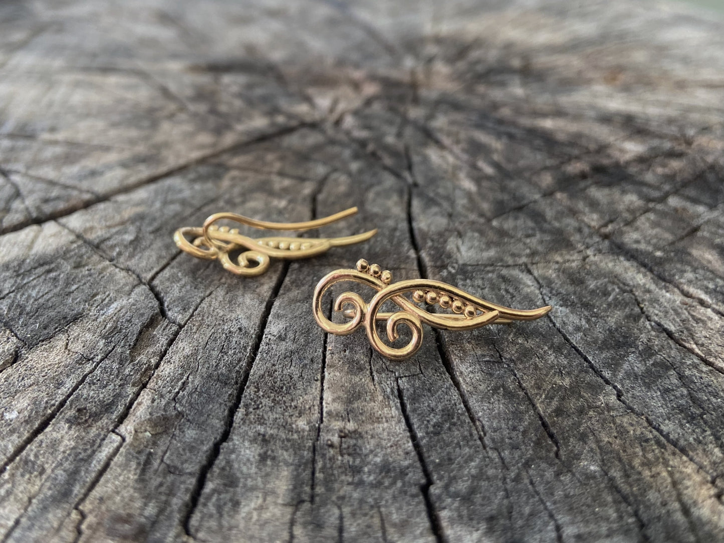 Earclimber Ohrringe zwei Spiralen aus Silber