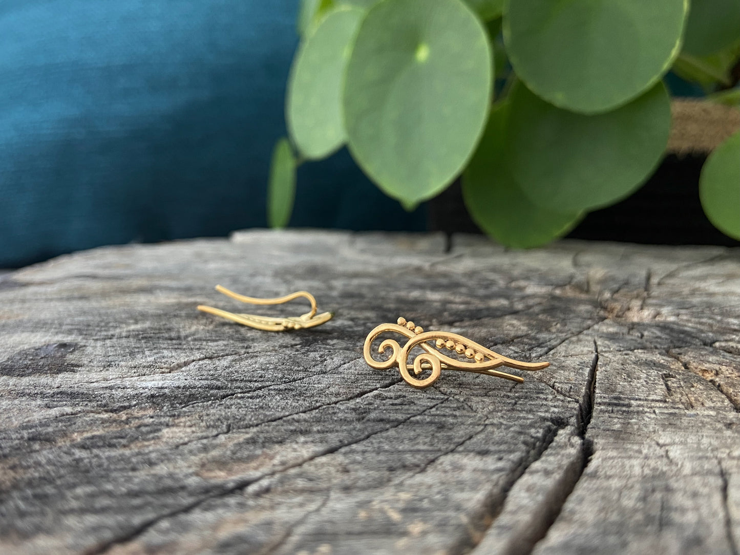 Earclimber Ohrringe zwei Spiralen aus Silber