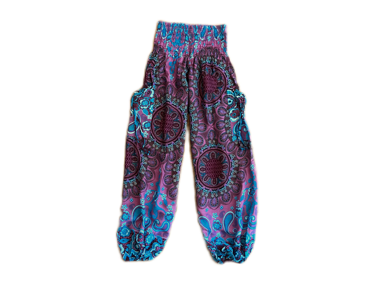 blau lila gemusterte Pluderhose für Kinder