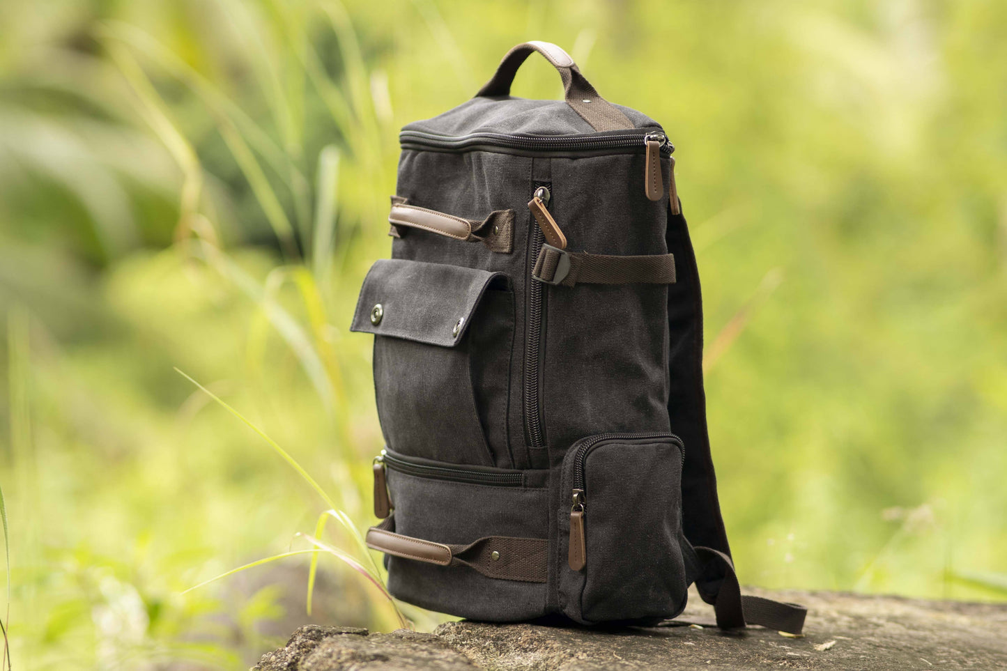 large canvas backpack in different colors