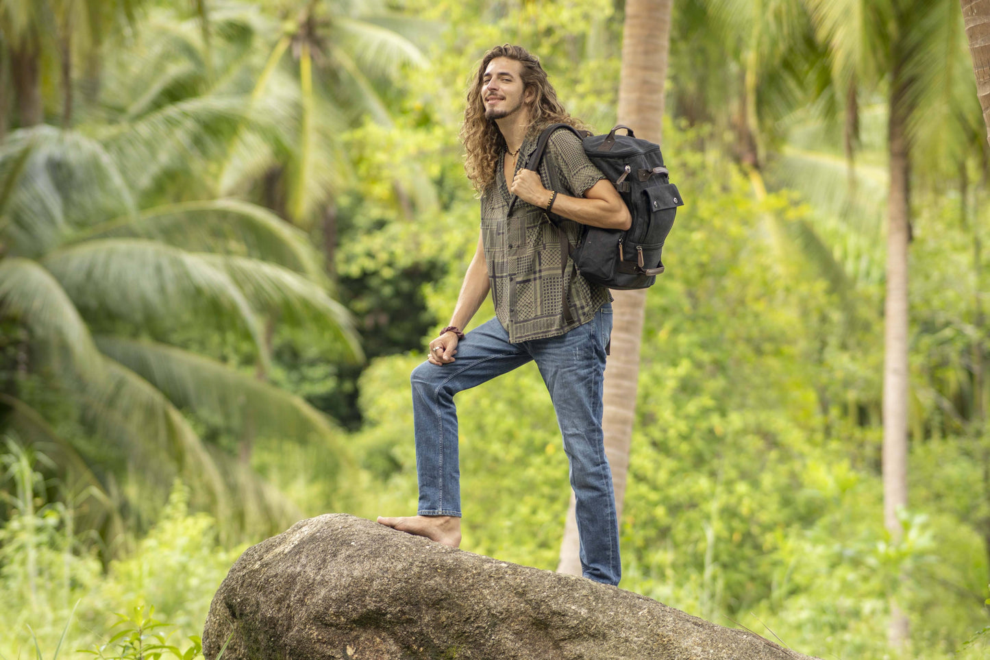 large canvas backpack in different colors