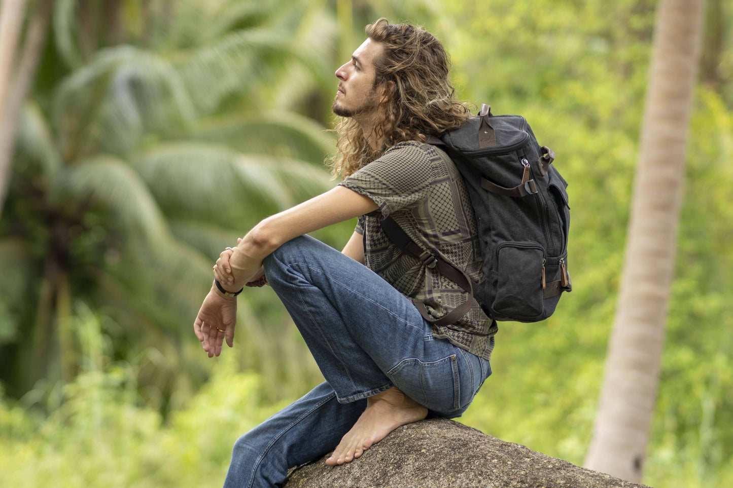 large canvas backpack in different colors
