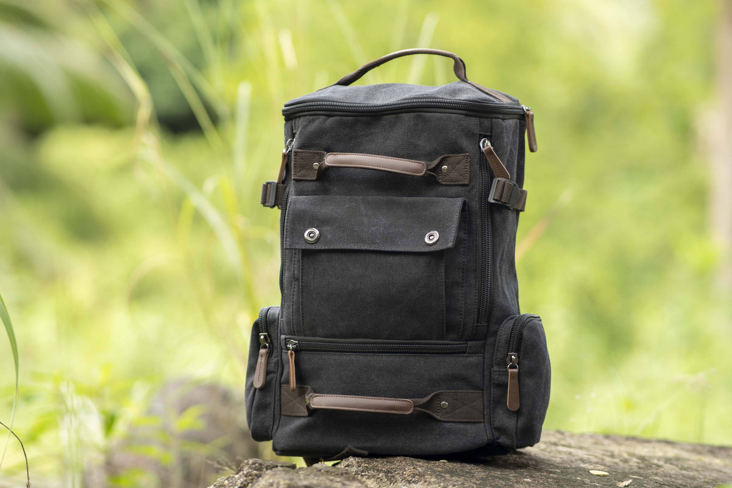 large canvas backpack in different colors