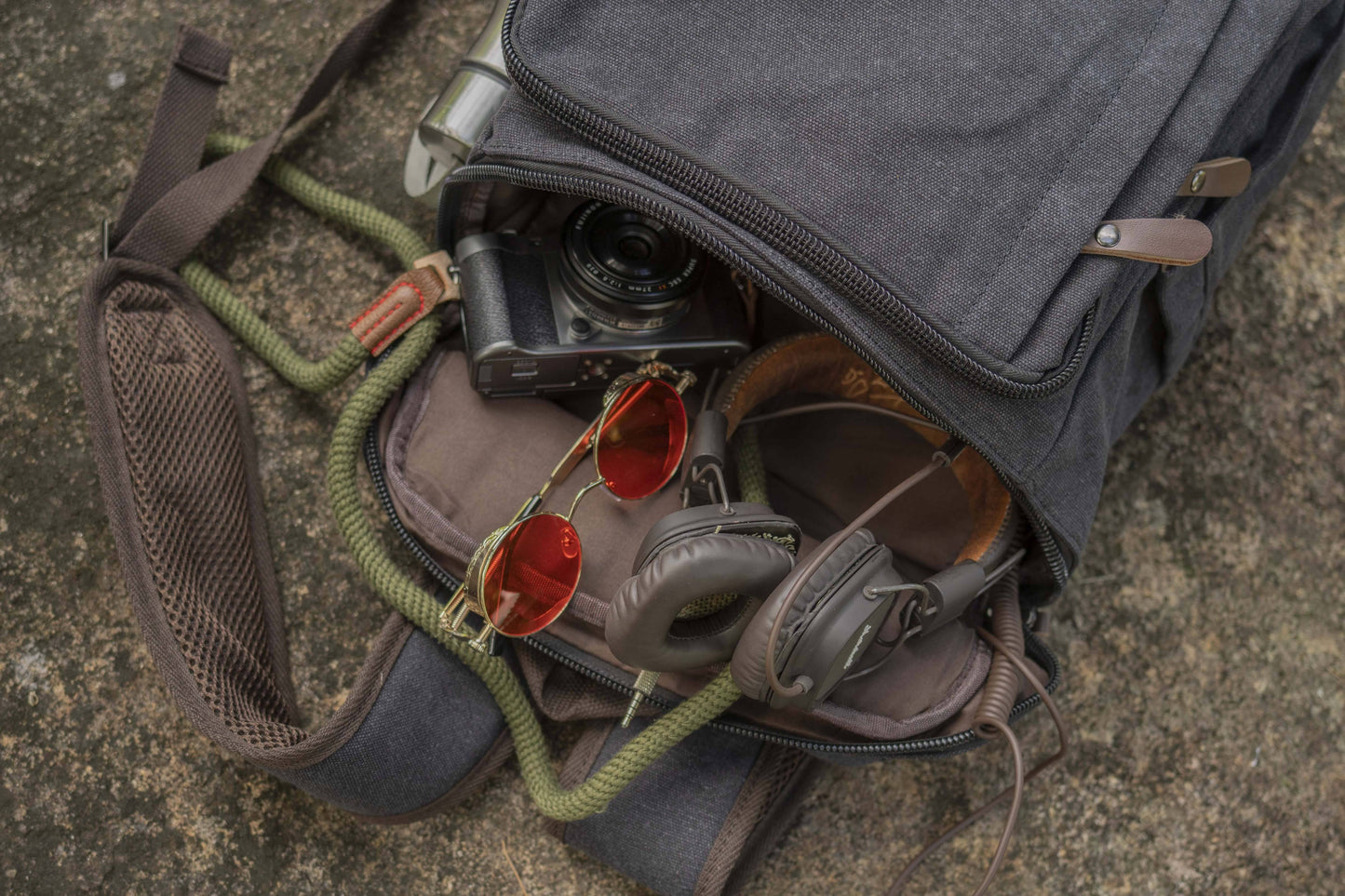 Canvas backpack in black