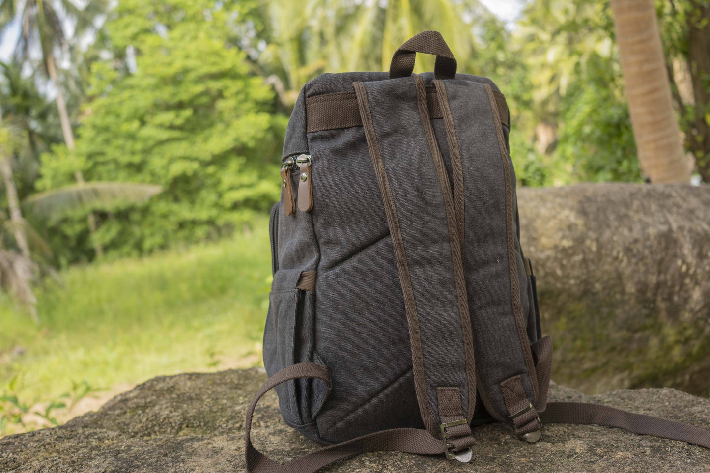 Canvas backpack in black