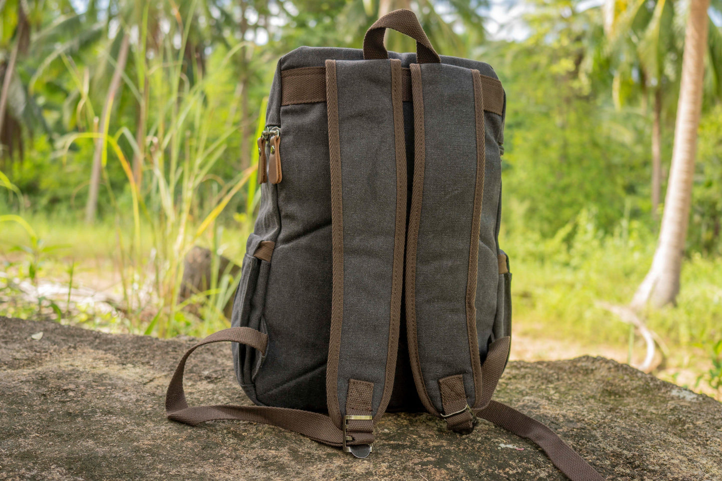 Canvas backpack in black