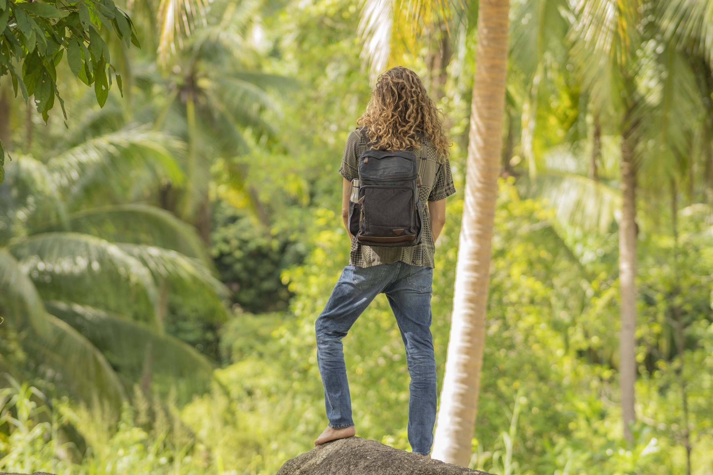 Canvas backpack in black