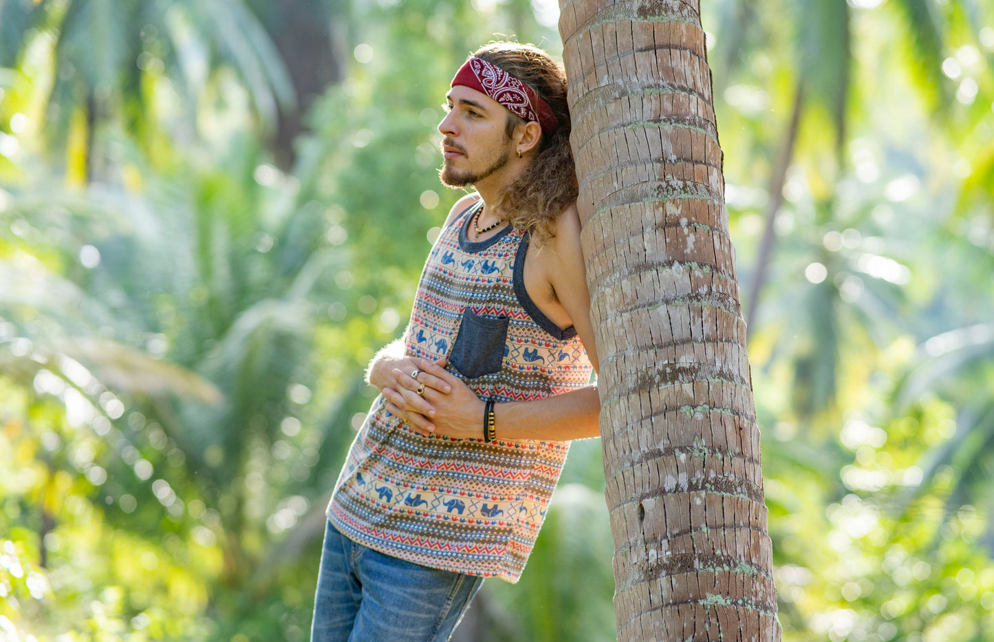 Tanktop mit Elefanten für Männer mit Brusttasche