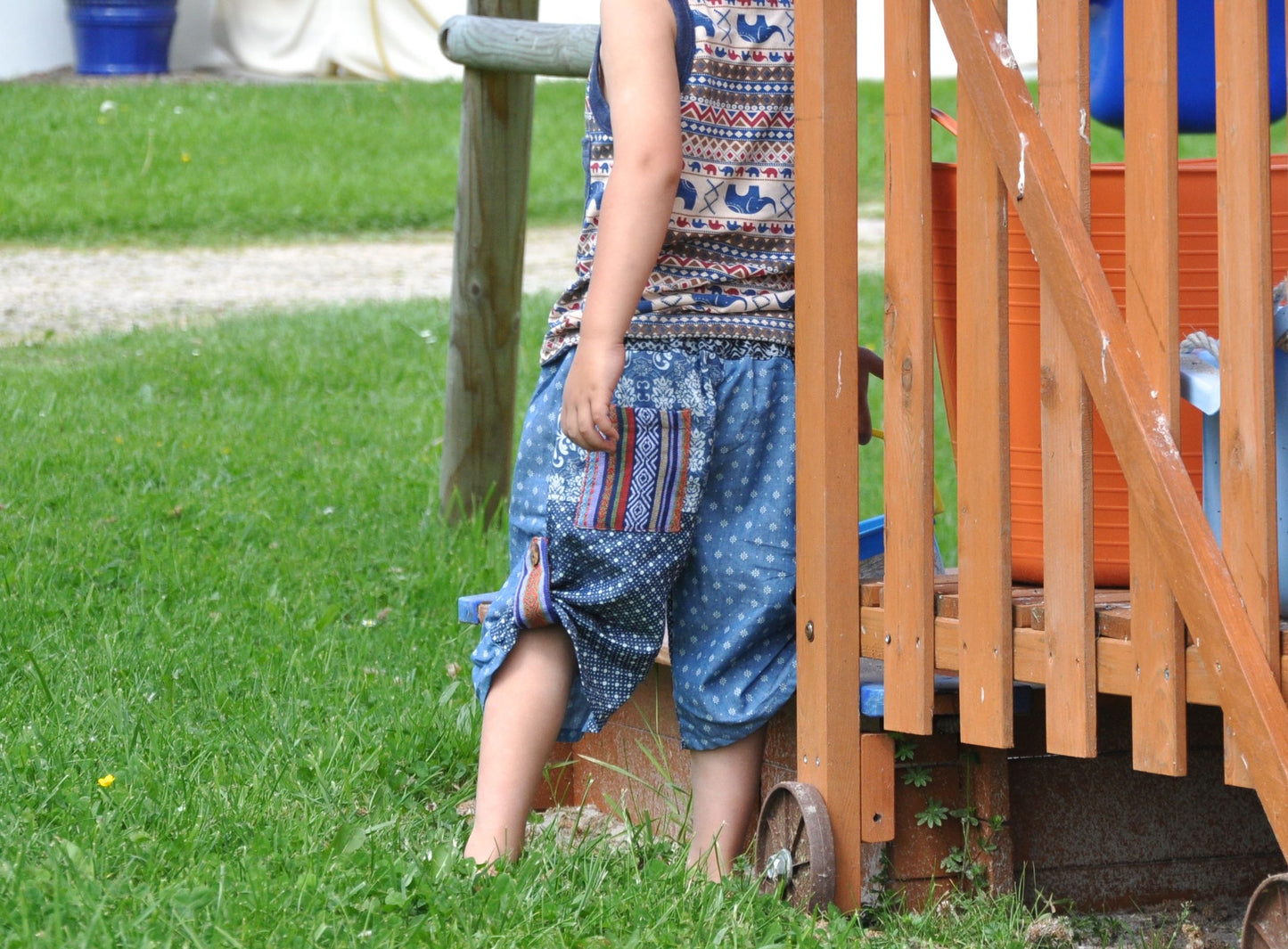 Comfortable jeans pants for children in blue