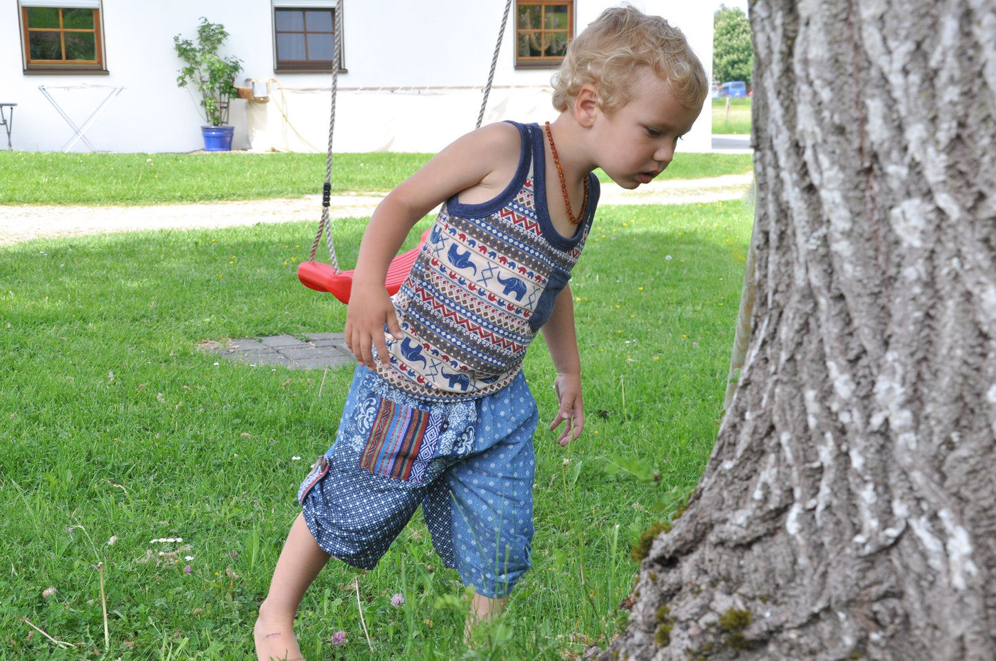 Comfortable jeans pants for children in blue