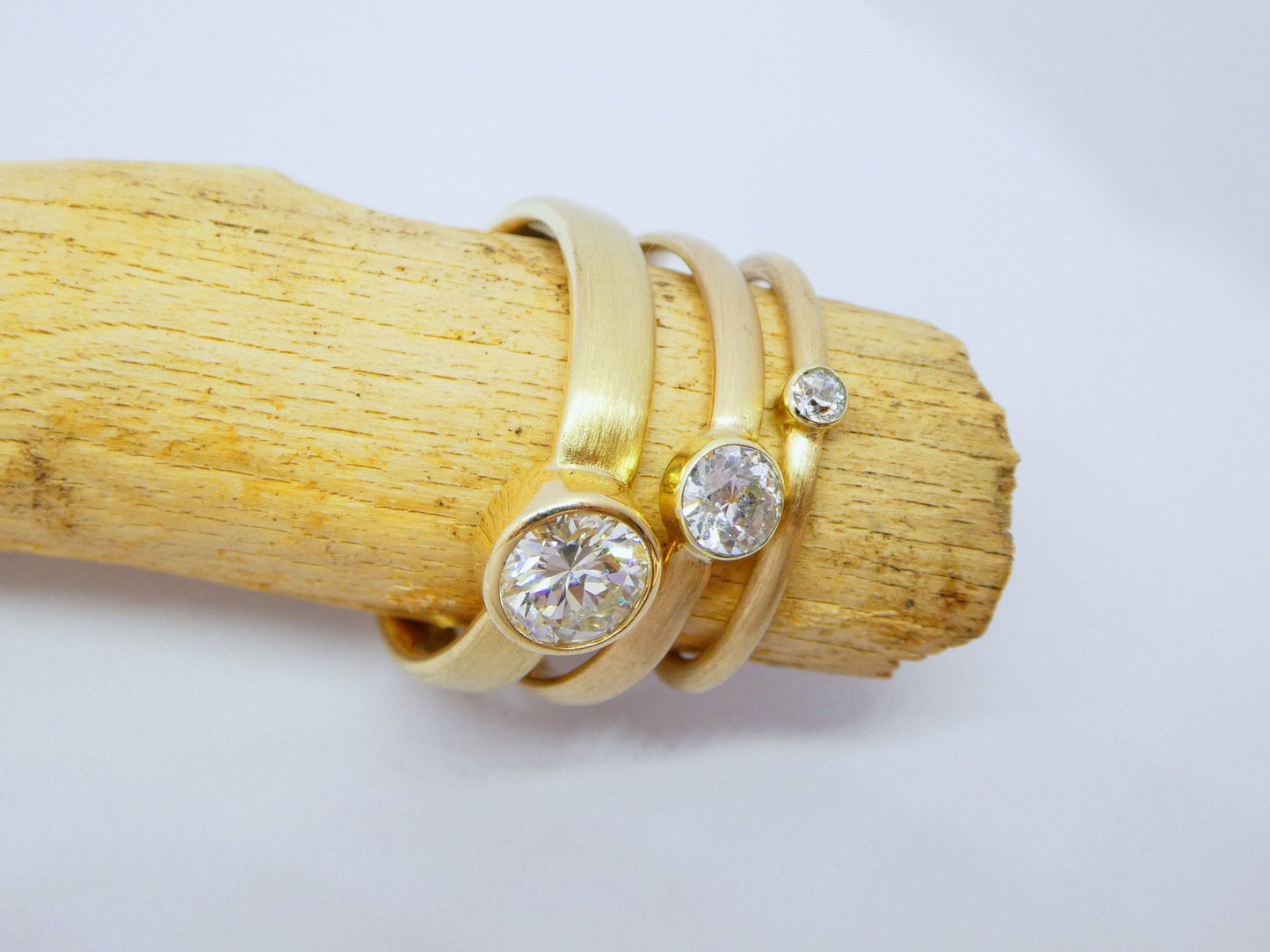 handcrafted gold ring with diamond