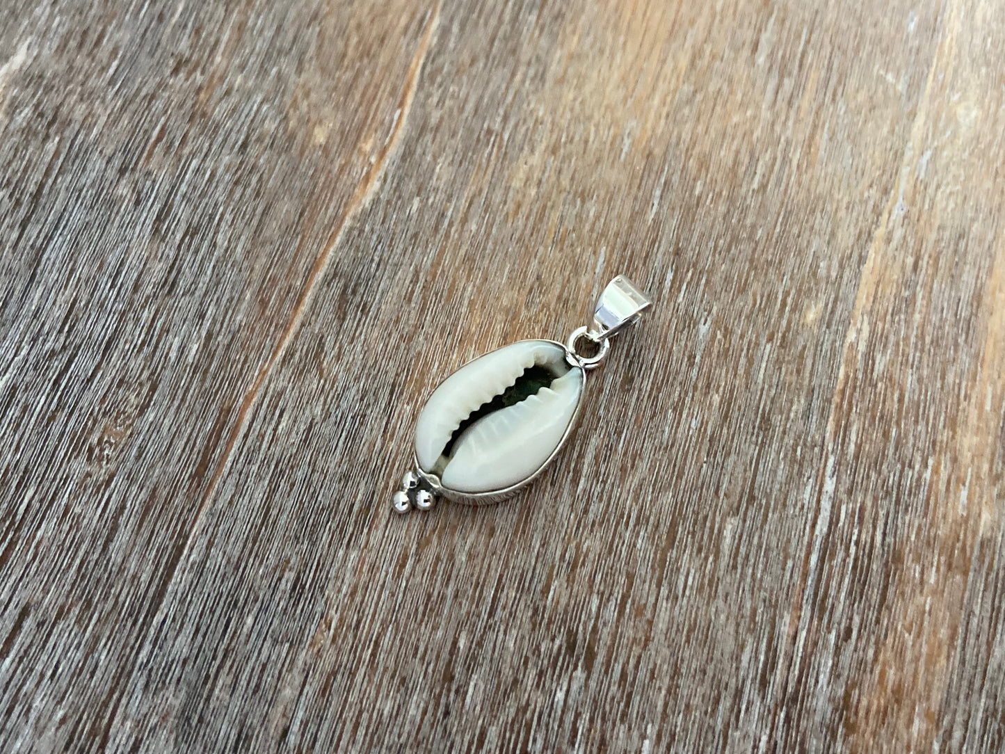 small pendant with shell made of silver