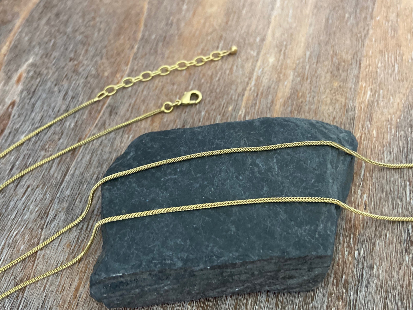 Adjustable snake chain with brass carabiner in different lengths