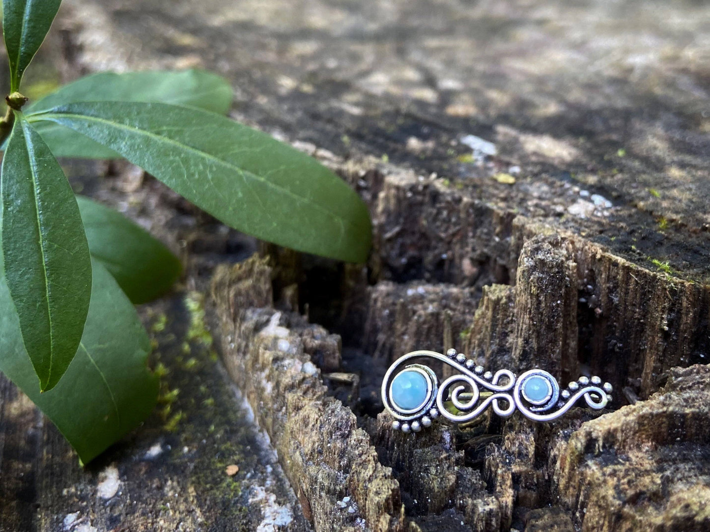 Earclimber Ohrringe mit Larimar Steinen aus Silber