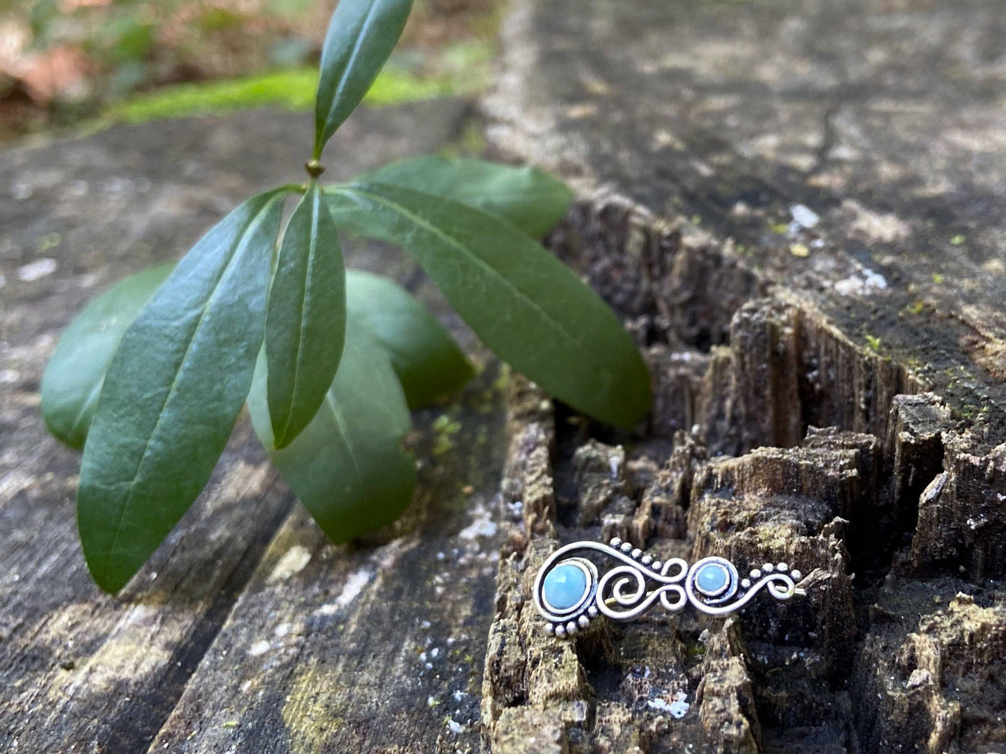 Earclimber Ohrringe mit Larimar Steinen aus Silber