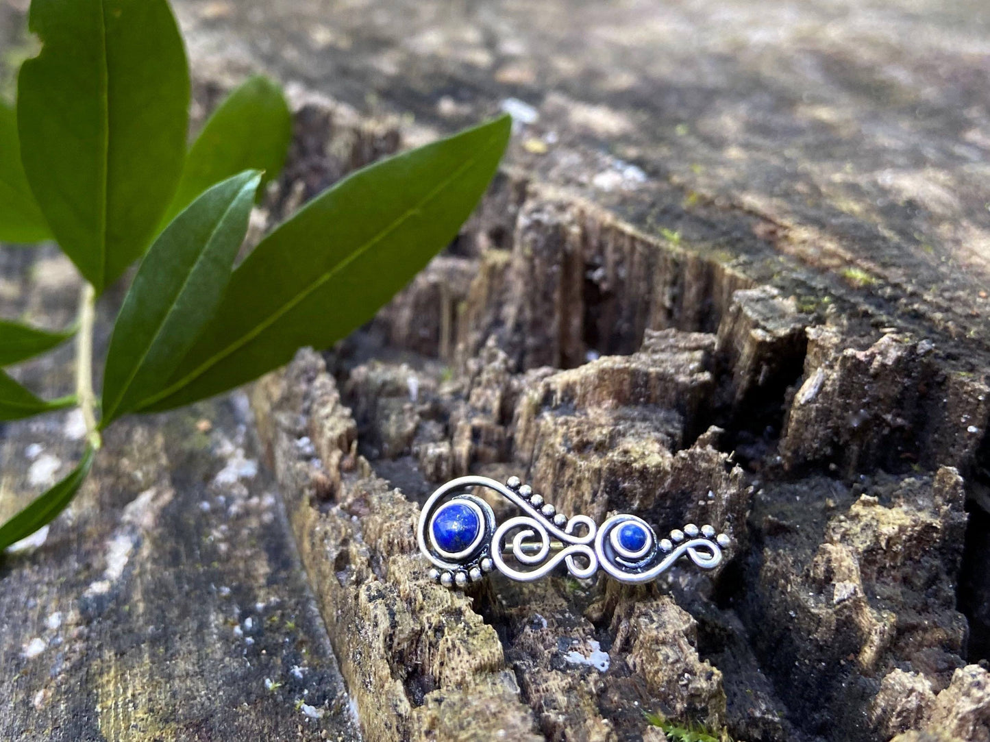 Earclimber Ohrringe mit Lapislazuli Steinen aus Silber