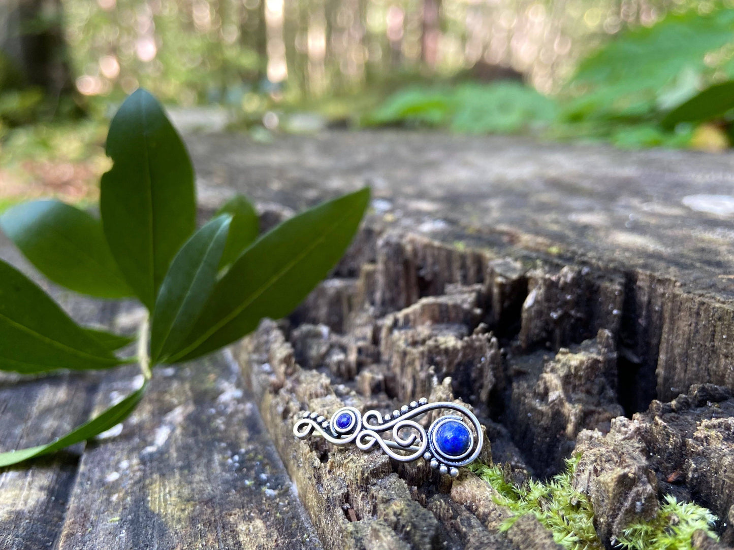 Earclimber Ohrringe mit Lapislazuli Steinen aus Silber