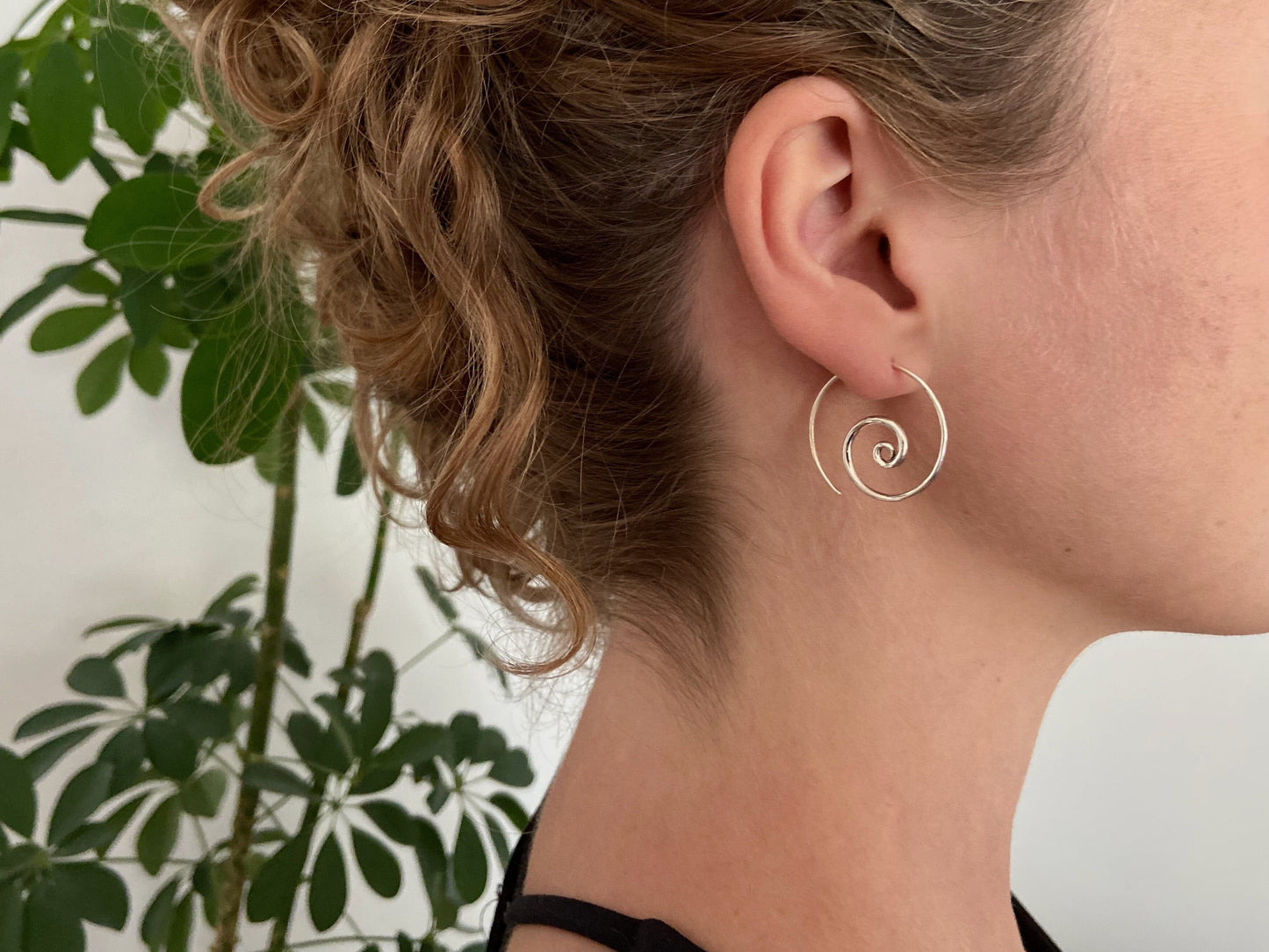 simple spiral earrings made of silver
