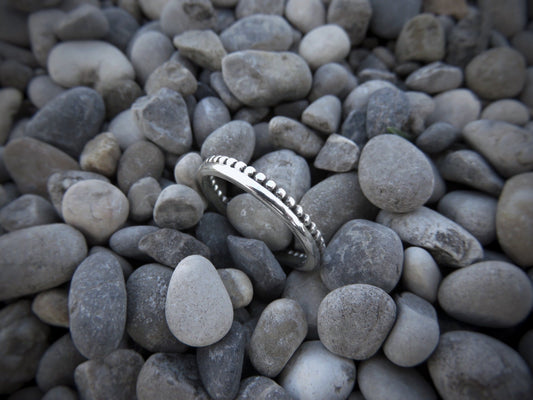 simple ball ring made of silver