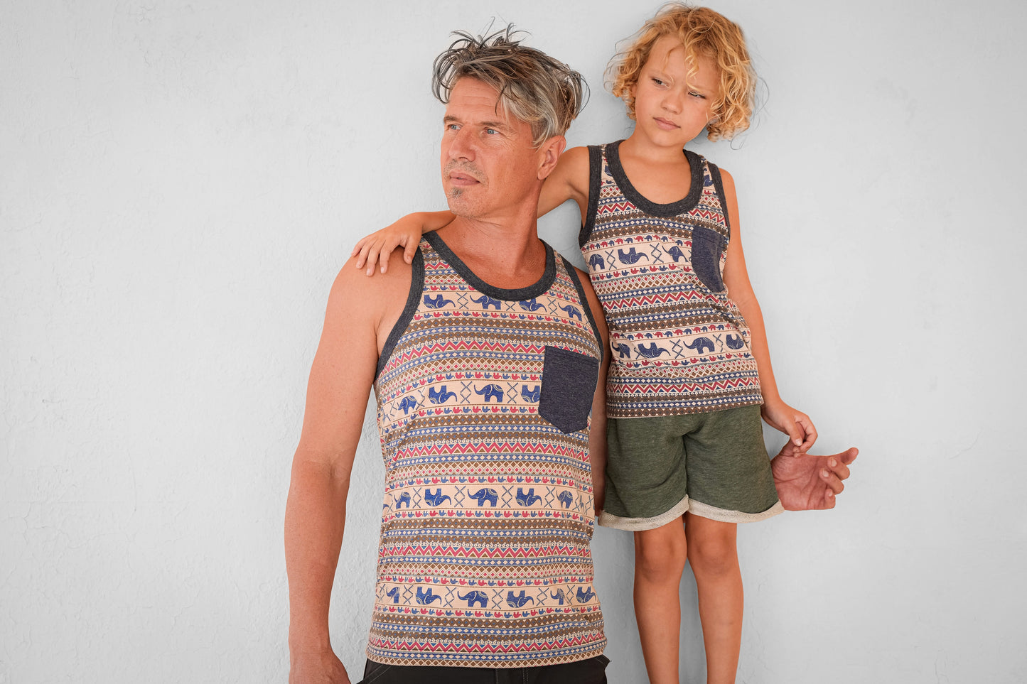 Tanktop mit Elefanten für Männer mit Brusttasche