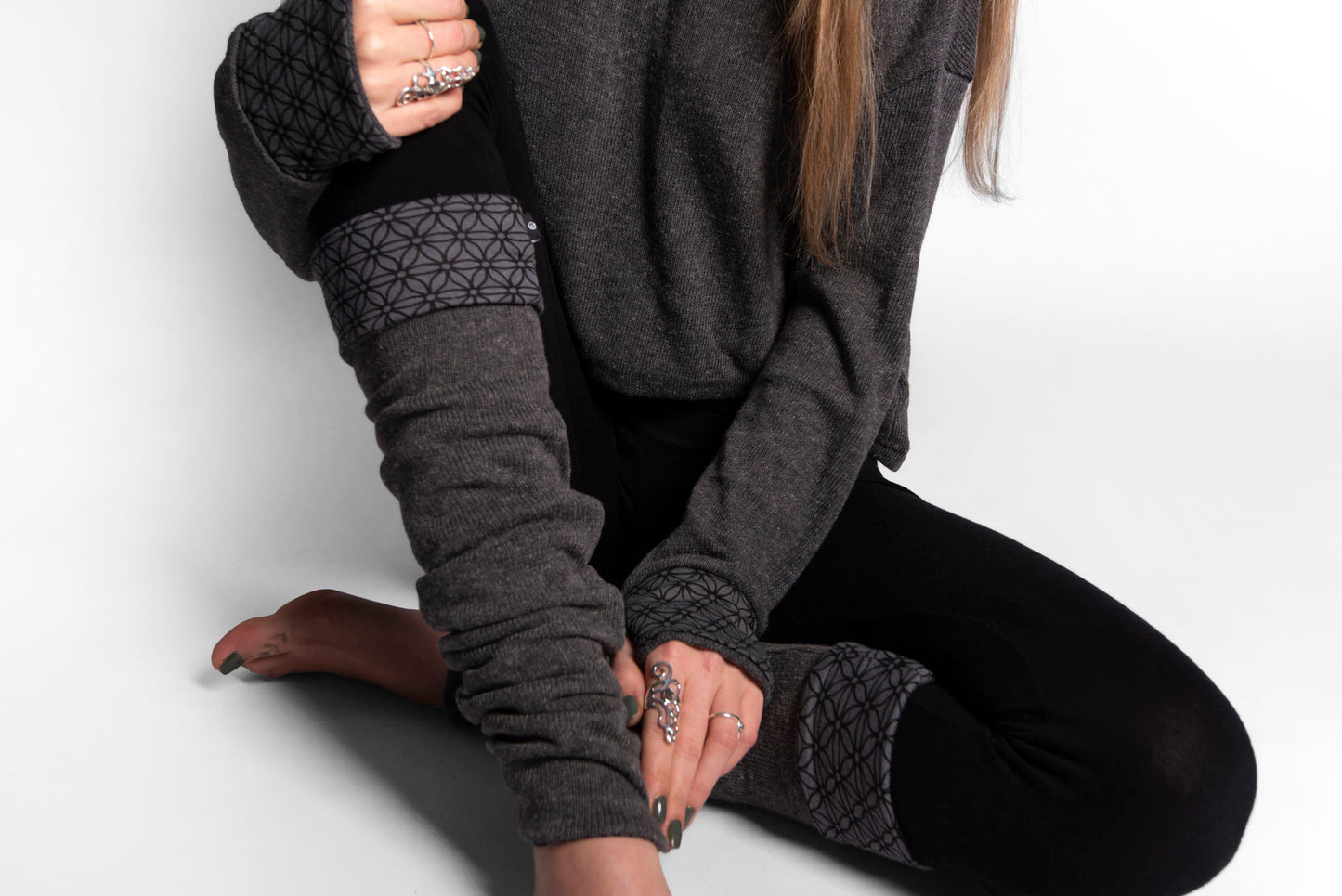 Beinstulpen zum Wenden in grau, Stulpen, Yoga Stulpen