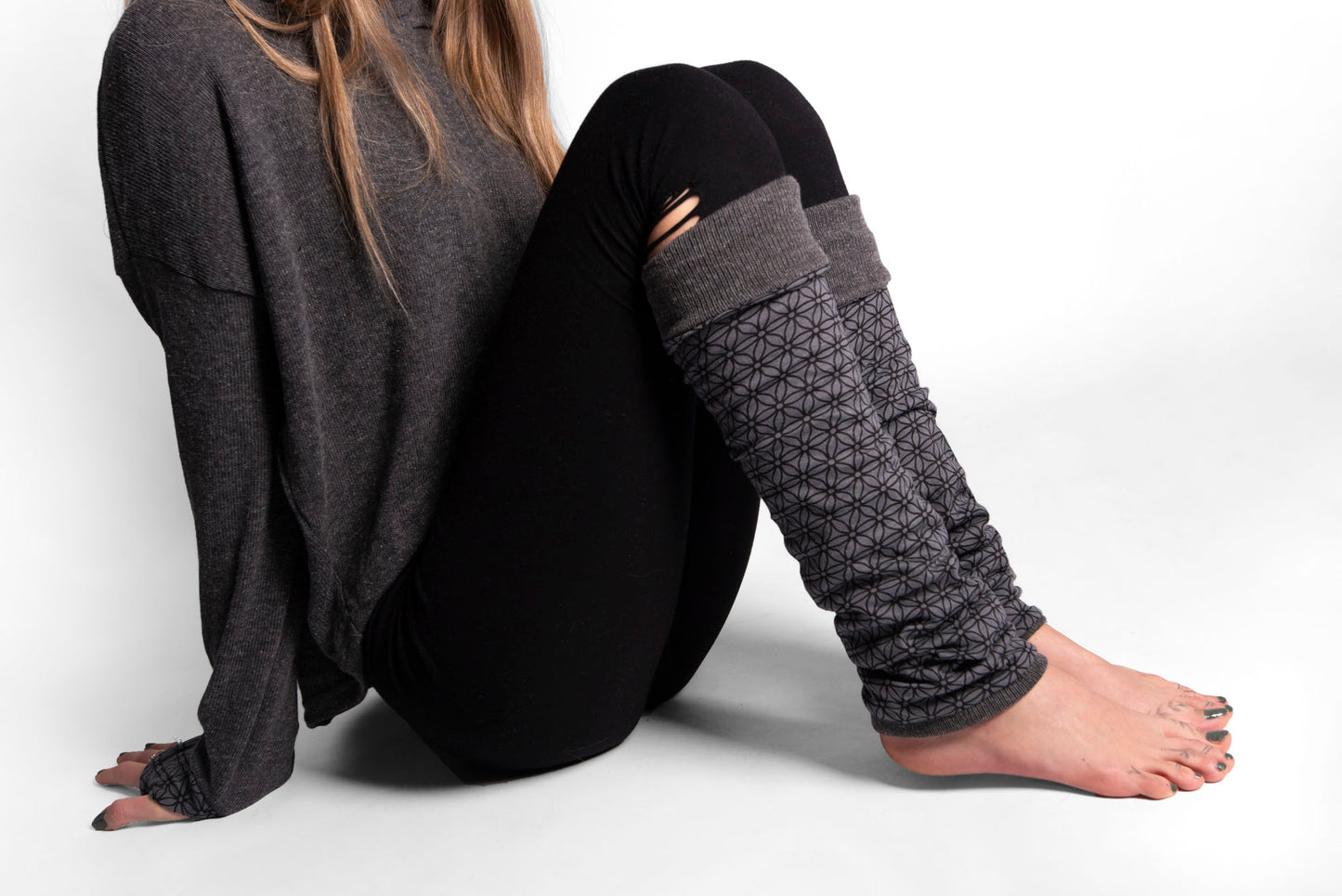 Beinstulpen zum Wenden in grau, Stulpen, Yoga Stulpen