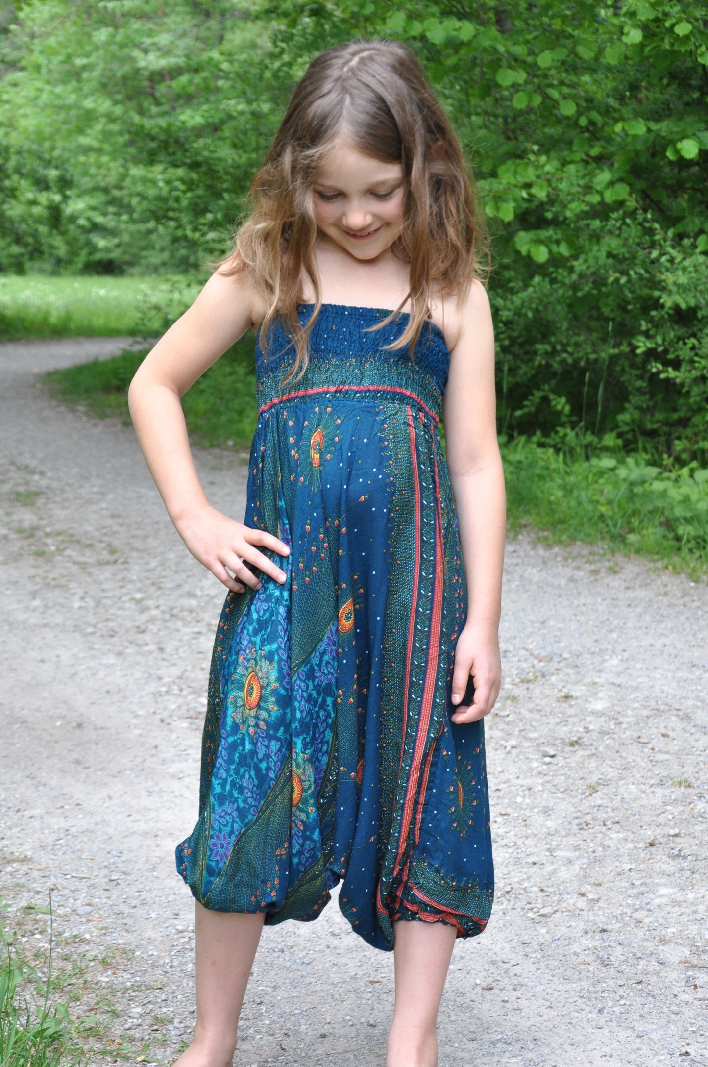 cozy Alibaba pants for children, turquoise