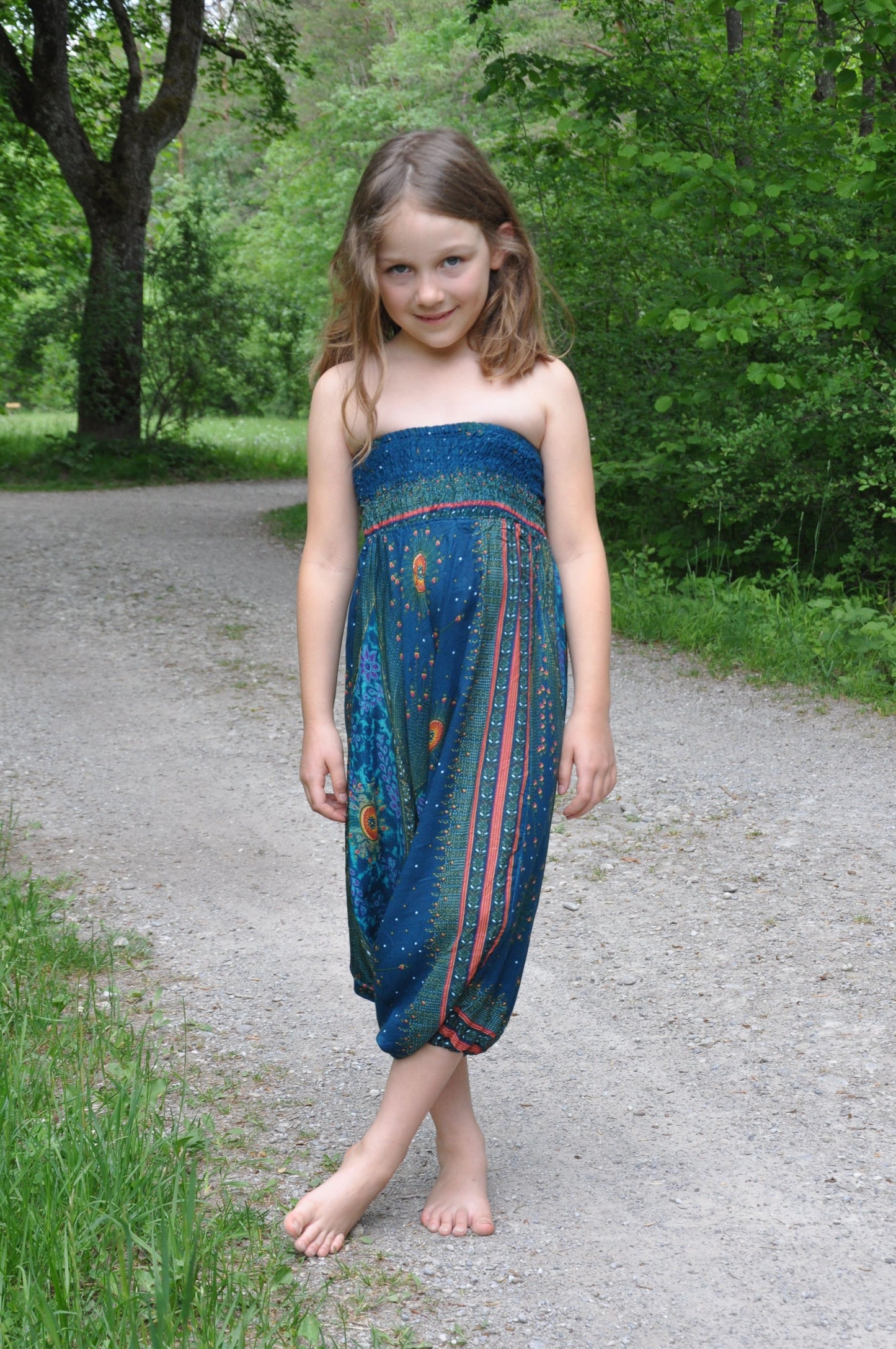 cozy Alibaba pants for children, turquoise