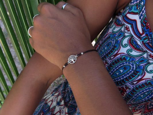 Armband mit Lebensbaum aus Silber in braun, unisex
