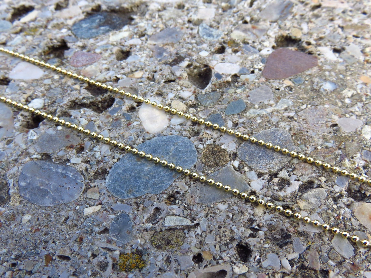 Ball chain made of 925 silver, gold-plated