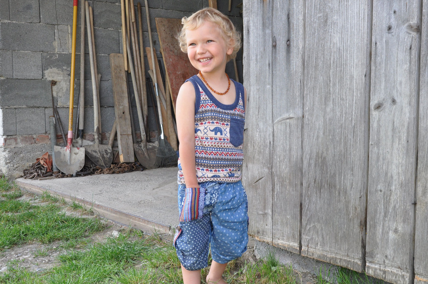 Comfortable jeans pants for children in blue