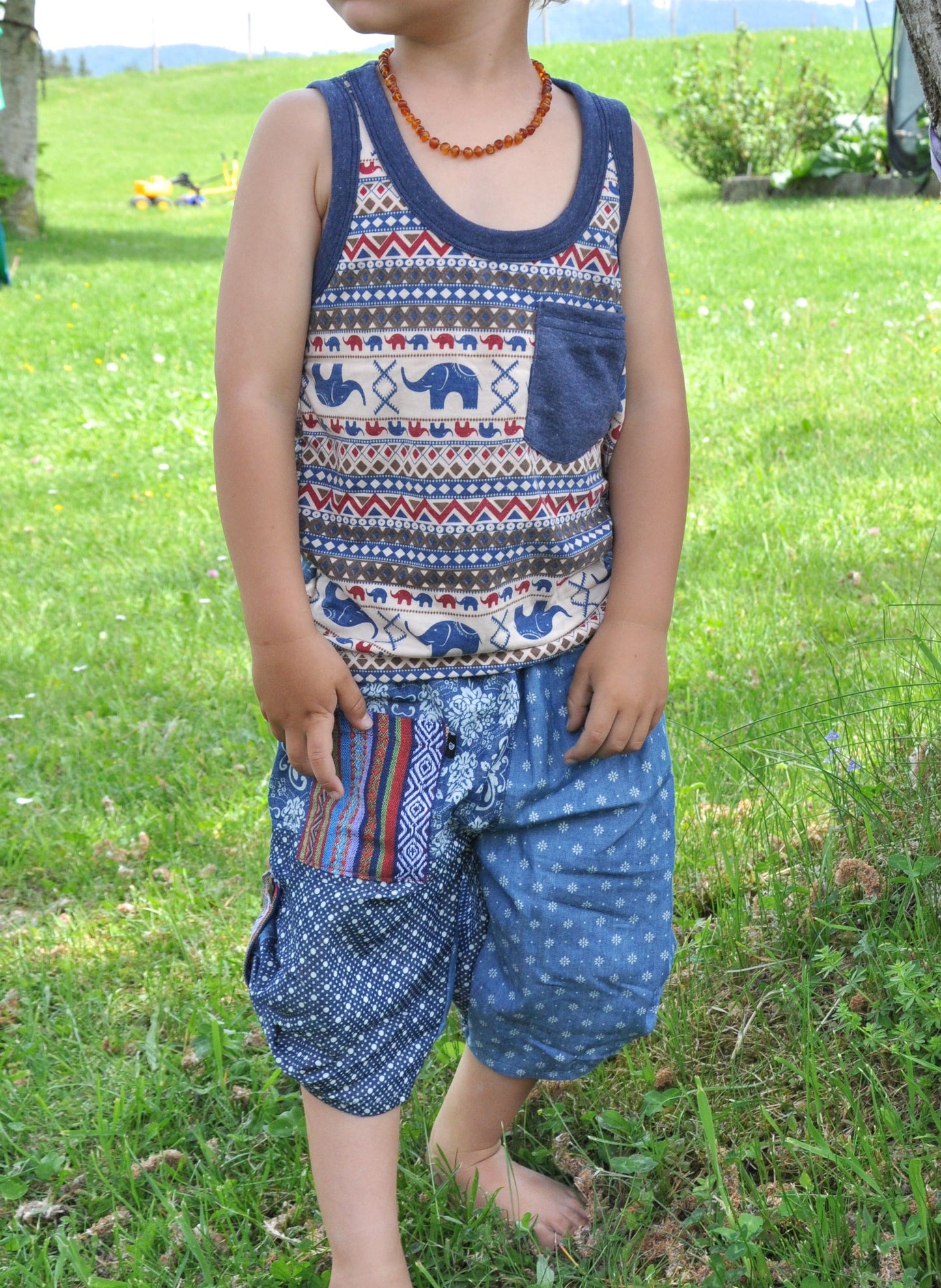 Comfortable jeans pants for children in blue