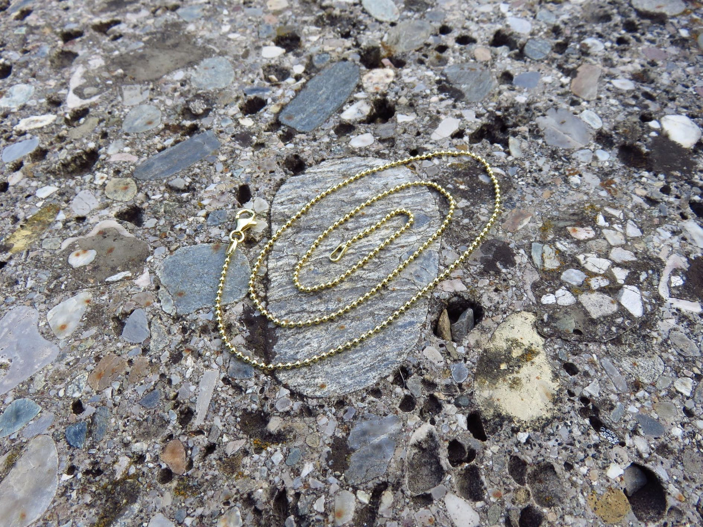 Ball chain made of 925 silver, gold-plated