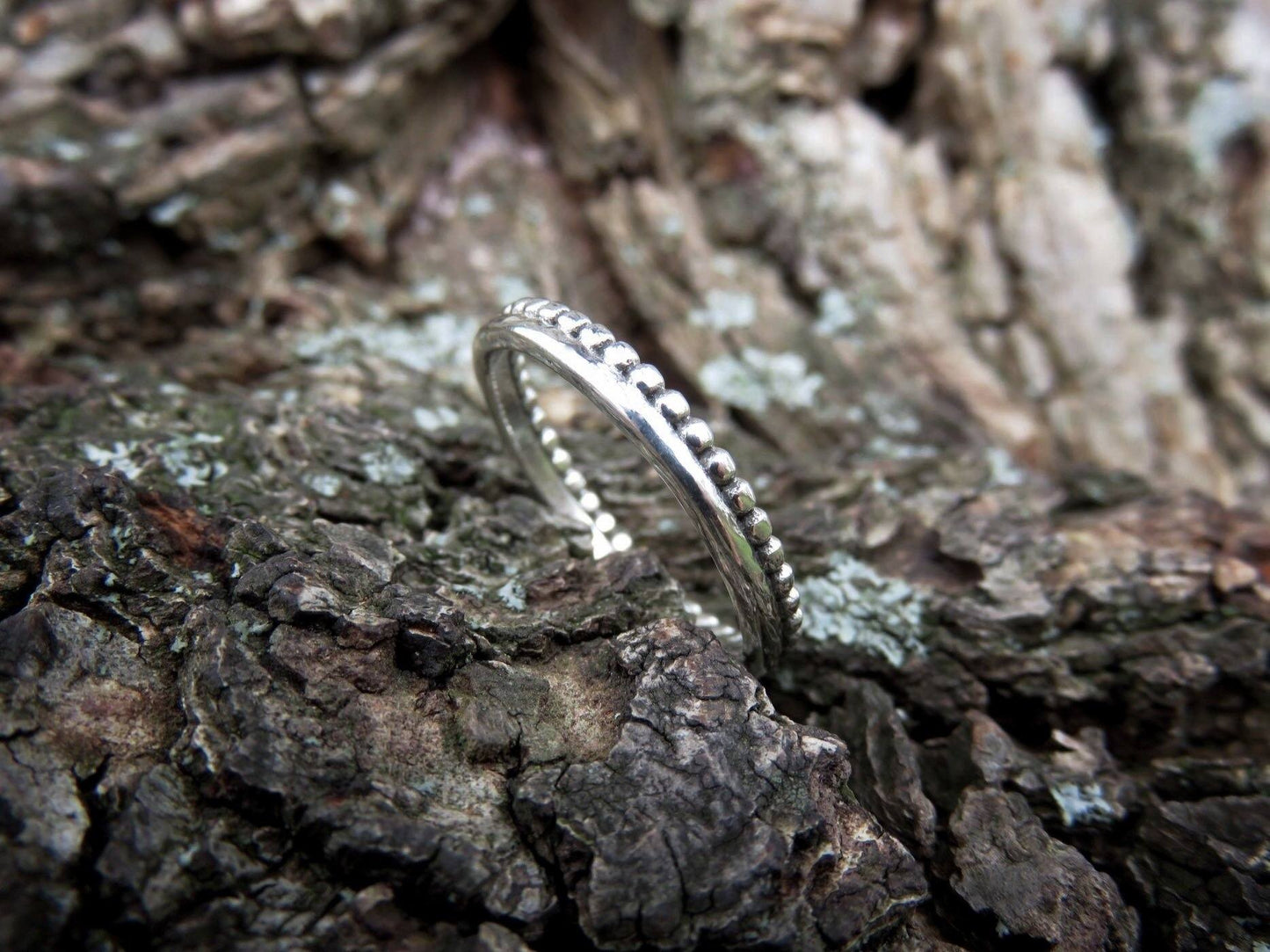 simple ball ring made of silver