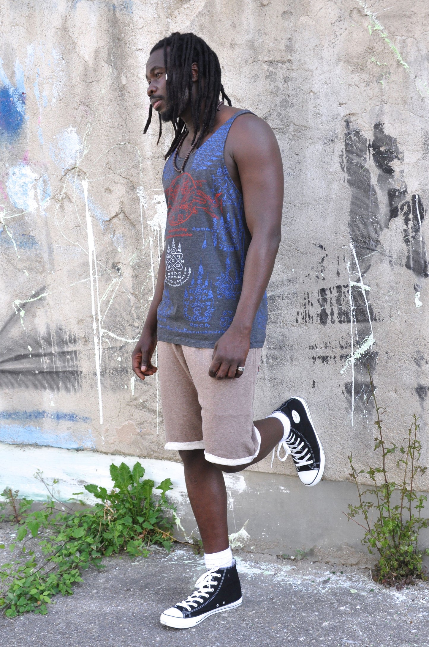 Sweat Shorts mit gemusterten Taschen für Männer in braun