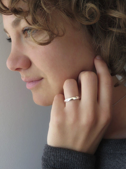 schlichter Bandring aus Silber unisex
