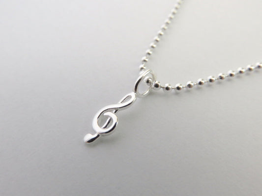 Kugelkette mit kleinem Violinschlüssel aus Silber