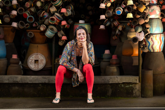 blue orange patterned kimono, blouse, cover-up, light jacket