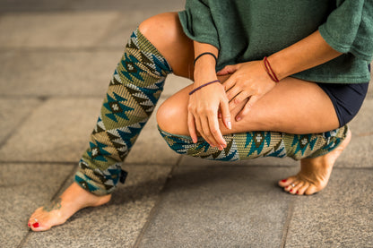 Reversible leg warmers in black, cuffs, yoga cuffs