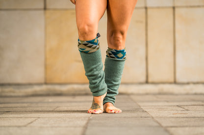 Reversible leg warmers in black, cuffs, yoga cuffs