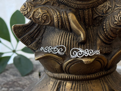 Earclimber earrings with spirals and dots made of silver 