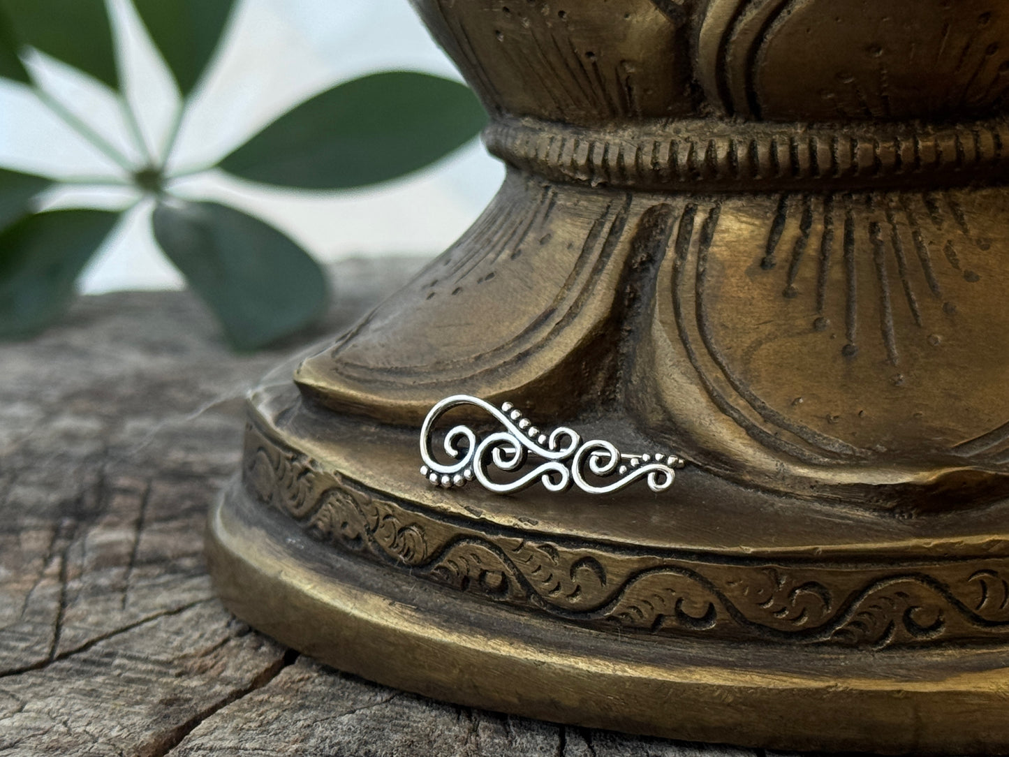 Earclimber earrings with spirals and dots made of silver 