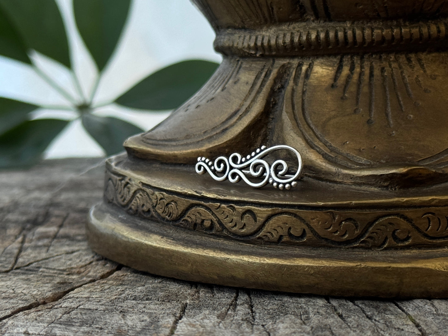 Earclimber earrings with spirals and dots made of silver 