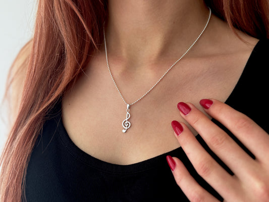 Kugelkette mit Violinschlüssel aus Silber