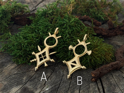 massiver goldfarbener Anhänger aus Messing für Männer